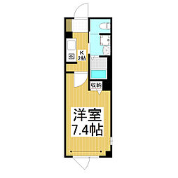 ベルデ南千歳 1Kの間取図画像