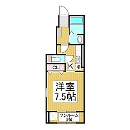 タウンコート田町 1Kの間取図画像
