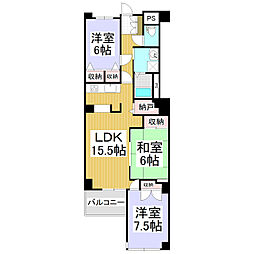 グランドハイツ東公園 3SLDKの間取図画像