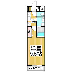 コンフォーティア小柴見 1Kの間取図画像