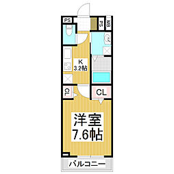 コンフォーティア小柴見 1Kの間取図画像