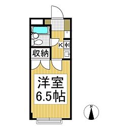 シガ第2ハイツ 1Kの間取図画像