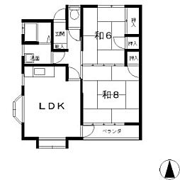 ハイツファイブ 2LDKの間取図画像