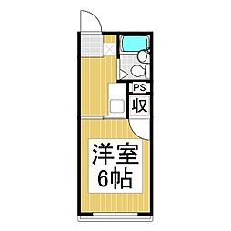 サニーハイツ高田 1Kの間取図画像
