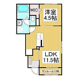 カーザ レガーメ 1LDKの間取図画像