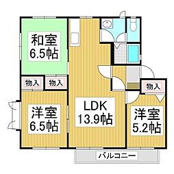 フレグランスアイビーC 3LDKの間取図画像