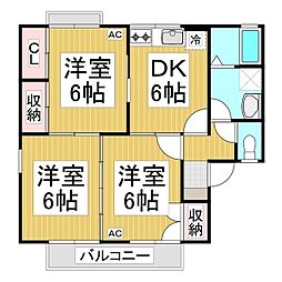 ライブタウン平林B 3DKの間取図画像