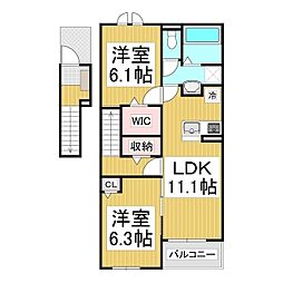 グラン・クオーツ 2LDKの間取図画像