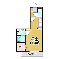 コンフォーティア宮田　B棟 2階ワンルームの間取り