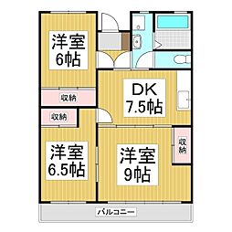 ホワイトパレス 3DKの間取図画像