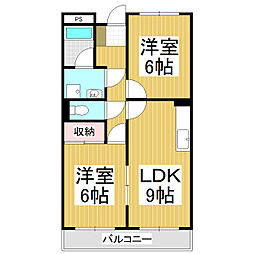メゾンタナカ 2LDKの間取図画像