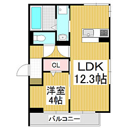 GRANDD-ROOM両島 1LDKの間取図画像