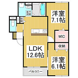 仮）桐1丁目新築マンション 2階2LDKの間取り