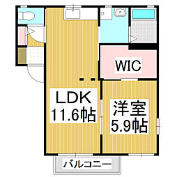 ディアス　ブリランテ 1階1LDKの間取り