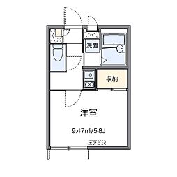 レオパレス双葉 1階1Kの間取り