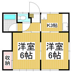 サニーハイツ文園 2Kの間取図画像