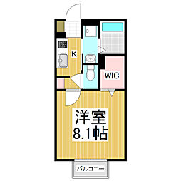 リアン・ボヌール島立 1Kの間取図画像