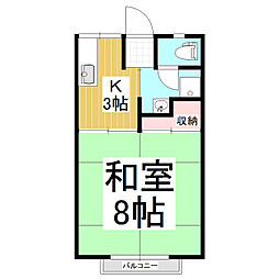 パナハイツ竹内 1Kの間取図画像