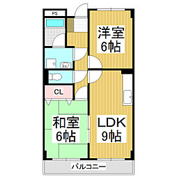 メゾンタナカ 2LDKの間取図画像