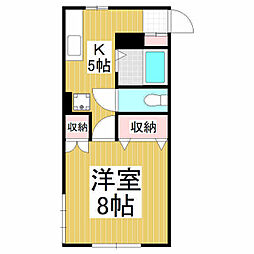 メゾンラフィーネ 1Kの間取図画像