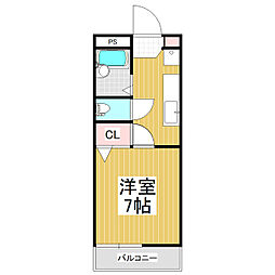 ブリリアントハウス 1Kの間取図画像