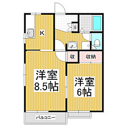 フォーブル198 2Kの間取図画像