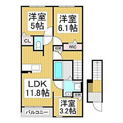 プラッツ・ルーエ 3LDKの間取図画像