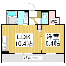 カーサデソラーナ 1LDKの間取図画像