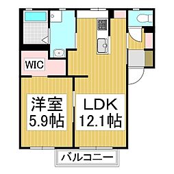 ディアスN 1LDKの間取図画像