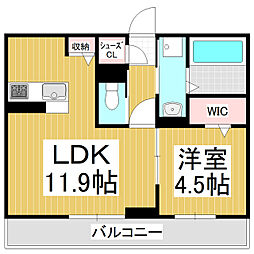 GRAND D-ROOM女鳥羽 1LDKの間取図画像