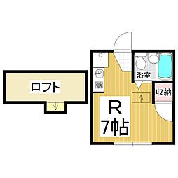 メゾン岡の宮C棟 ワンルームの間取図画像