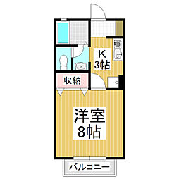 セジュール・庄内A 1Kの間取図画像