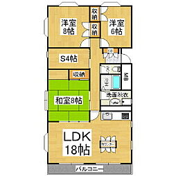 セントラルコーポ城山 3SLDKの間取図画像