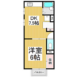 メゾニティ・エース 1DKの間取図画像