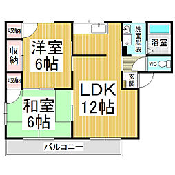 フレグランス花村 2LDKの間取図画像