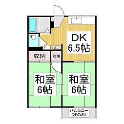 フォーブル手塚B 2DKの間取図画像