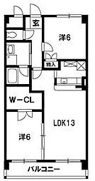 和田浜マンション 2LDKの間取図画像