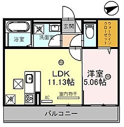 FloriaII 1階1LDKの間取り