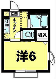 フィネス後三条 1階1Kの間取り