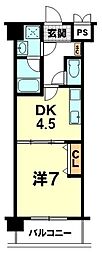 エンゼルプラザ彦根ベルロード 1DKの間取図画像