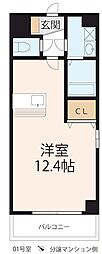 ベーネ南草津 1Kの間取図画像