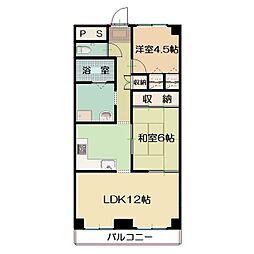 グランドハイツ向之芝 2LDKの間取図画像