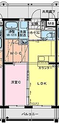MARINE　ROAD（マリンロード） 2階1LDKの間取り