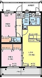ＨＡＹＡＴＥ・ＪＡＰＡＮ 3階2LDKの間取り