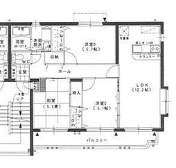 アークレアY2 3LDKの間取図画像