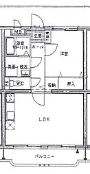 セルリア大橋 1LDKの間取図画像