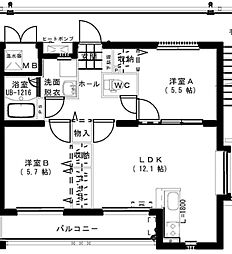 ユーミー江平A 2LDKの間取図画像