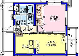 シュトラーセ 1LDKの間取図画像