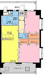 RiversCourt 2LDKの間取図画像