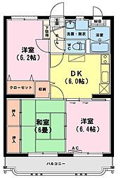 ユーミーいちまる1 3DKの間取図画像